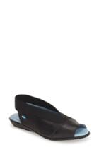 Women's Cloud 'caliber' Peep Toe Leather Flat .5-7us / 37eu - Black