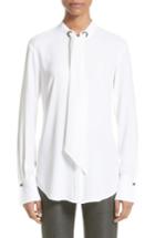 Women's St. John Collection Crepe Tie Neck Blouse