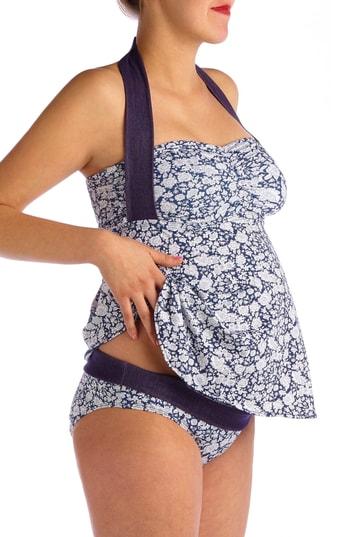 Women's Pez D'or Hamptons Ditzy Floral Two-piece Maternity Swimsuit - Blue