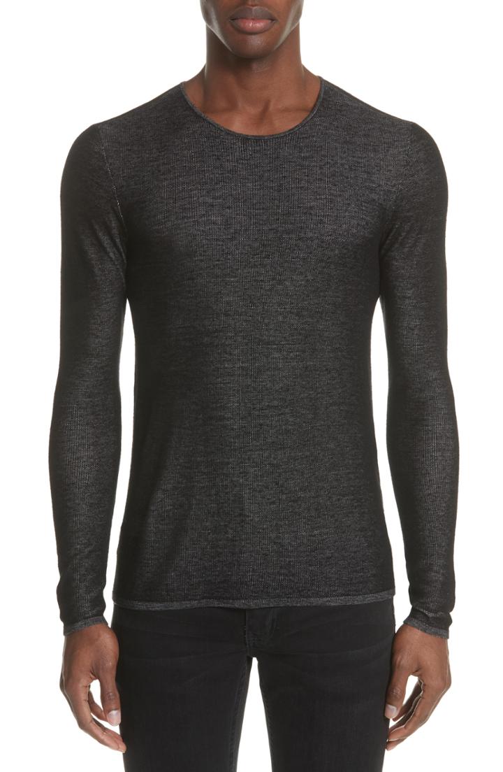 Men's John Varvatos Collection Double Knit Sweater - Black