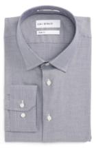 Men's Calibrate Trim Fit No-iron Stretch Cotton Dress Shirt 32/33 - Grey