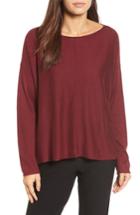 Women's Eileen Fisher Tencel Blend High/low Sweater, Size - Burgundy