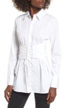 Women's Socialite Grommet Corset Tunic - White