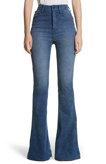 Women's Brandon Maxwell High Waist Bell Bottom Jeans - Blue