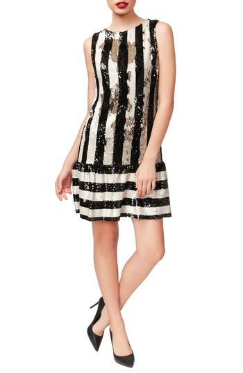 Women's Betsey Johnson Sequins Flounce Dress - Black