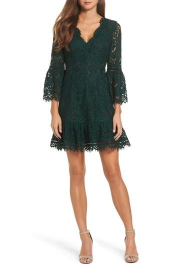 Women's Eliza J Bell Sleeve Lace Dress - Green