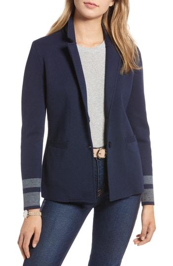 Women's 1901 Stretch Wool Blend Sweater Blazer - Blue