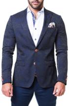 Men's Maceoo Beethoven Bloom Blue Blazer (xl) - Blue