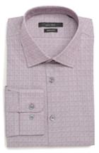 Men's John Varvatos Star Usa Regular Fit Stretch Check Dress Shirt L - Purple