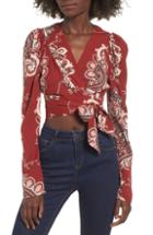 Women's Afrm Goldie Tie Front Top - Red