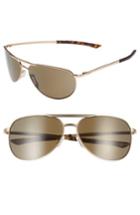 Women's Smith Serpico Slim 2.0 60mm Chromapop Polarized Aviator Sunglasses - Matte Gold/ Grey Polar