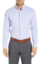Men's Peter Millar Natural Touch Regular Fit Performance Sport Shirt, Size - Blue