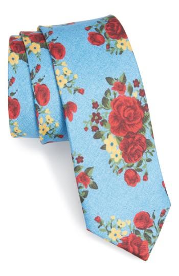 Men's The Tie Bar Hinterland Floral Silk Tie, Size - Blue