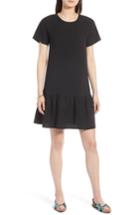 Women's Halogen Short Sleeve Ruffle Hem Dress - Black