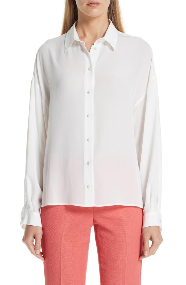 Women's Emporio Armani Silk Blouse Us / 40 It - White