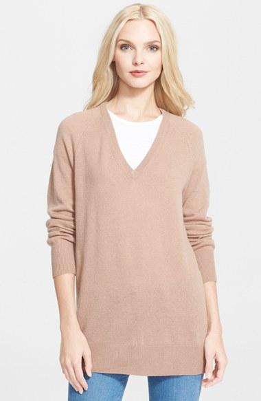 Women's Equipment 'asher' V-neck Cashmere Sweater - Beige
