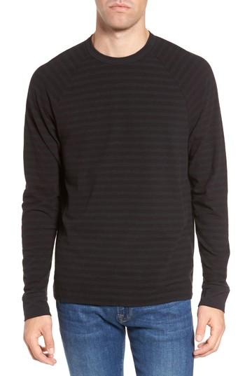 Men's James Perse Shadow Stripe Raglan Pullover (s) - Grey