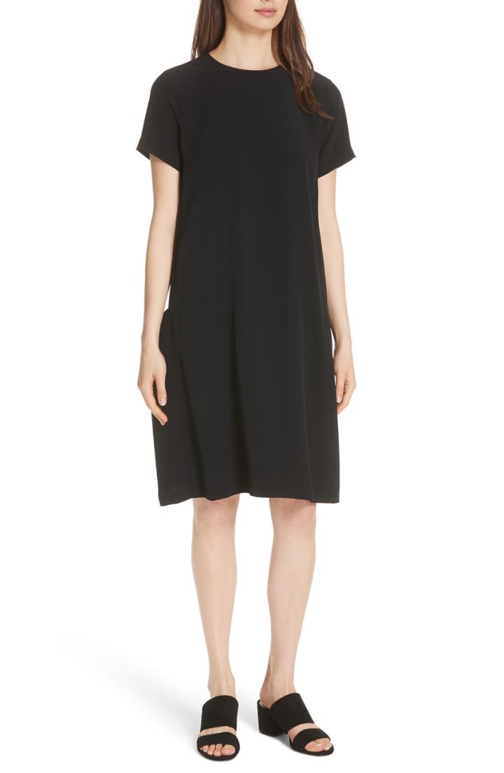 Women's Eileen Fisher A-line Silk Shift Dress - Green