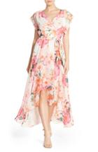 Women's Eliza J Floral Print Chiffon High/low Dress - Pink