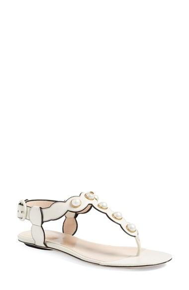 Women's Gucci 'willow' Thong Sandal .5us / 35.5eu - White