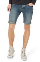 Men's Topman Stretch Skinny Fit Denim Shorts - Blue