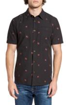 Men's O'neill Brees Floral Print Woven Shirt, Size - Black