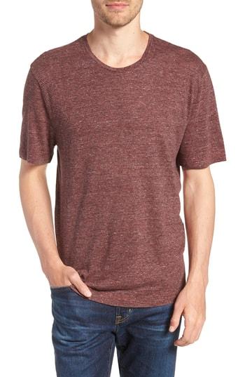 Men's 1901 Feeder Stripe Linen Blend Jersey T-shirt, Size - Red