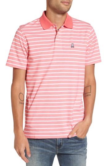 Men's Psycho Bunny Golf Striped Polo (m) - Blue