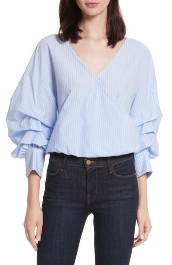 Women's Alice + Olivia Braelyn Faux Wrap Top - Blue