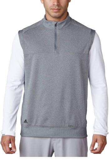 Men's Adidas Club Quarter Zip Pullover Vest - Grey