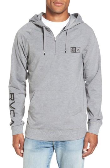 Men's Rvca Quarter Zip Hoodie - Grey