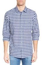 Men's Rodd & Gunn Wallace Floral Check Sport Shirt, Size - Blue