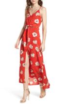 Women's Floral Print Maxi Dress - Red
