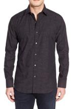 Men's Bugatchi Shaped Fit Sport Shirt - Black