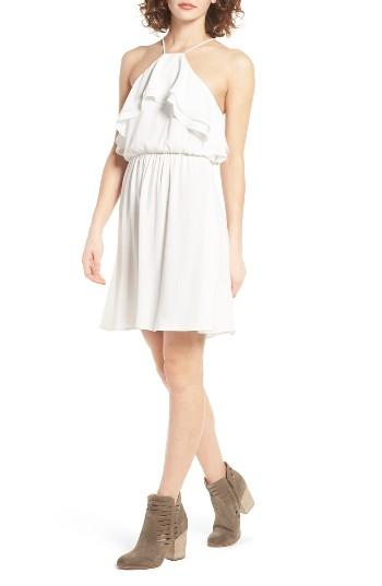 Women's Lush Ruffle Blouson Dress - Ivory