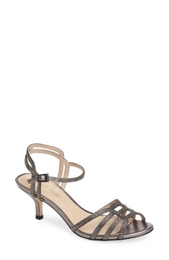 Women's Pelle Moda Alia Embellished Strappy Sandal .5 M - Grey