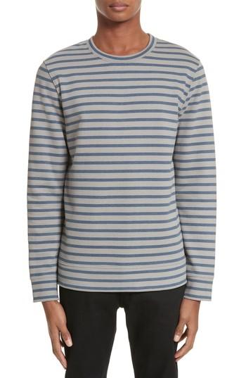 Men's A.p.c. Albert Stripe Crewneck Sweatshirt - Blue