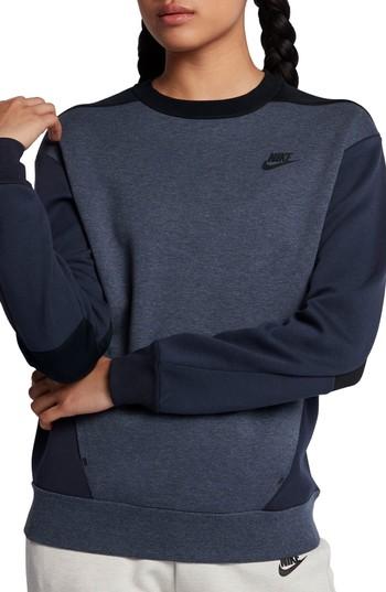 Women's Nike Sportswear Women's Tech Fleece Crew - Blue