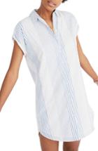 Women's Madewell Multistripe Central Shirtdress, Size - Blue