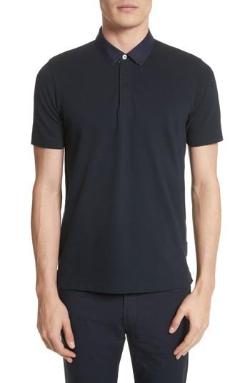 Men's Emporio Armani Slim Fit Stretch Polo - Blue