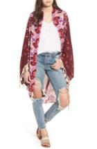 Women's Free People Bali Wrapped In Blooms Shawl, Size - Red