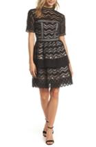 Women's Ever New Tiered Lace Fit & Flare Dress - Black