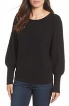 Women's Halogen Bateau Neck Blouson Sleeve Sweater - Black