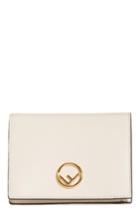 Women's Fendi Logo Small Leather French Wallet - White