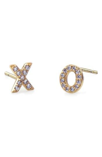 Women's Kris Nations Pave Xo Stud Earrings