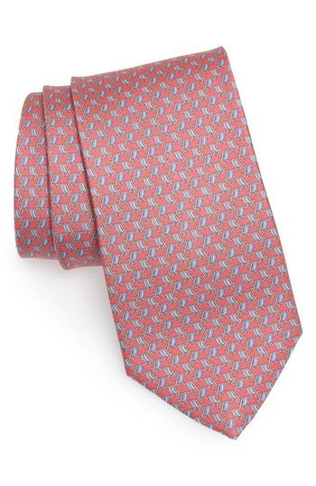 Men's Salvatore Ferragamo Ersilia Print Silk Tie, Size - Pink
