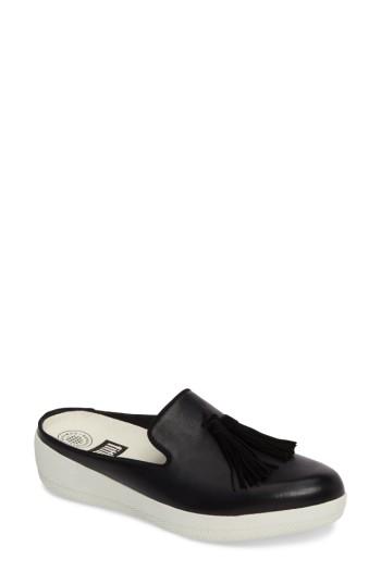 Women's Fitflop(tm) Superskate Tasseled Loafer Mule .5 M - Black