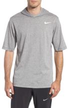 Men's Nike Training Dry Short Sleeve Hoodie - Grey