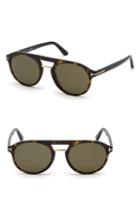 Men's Tom Ford Ivan 54mm Polarized Aviator Sunglasses - Dark Havana/ Roviex