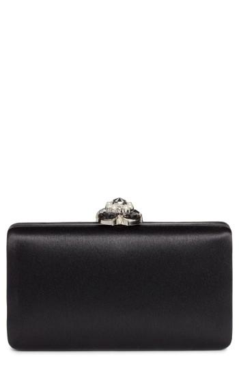 Nordstrom Crystal Imitation Pearl Clasp Box Clutch -